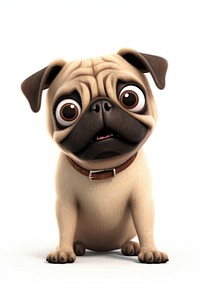 Pug cartoon animal mammal. 