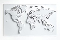 World map topography drawing diagram. 