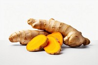 Turmeric plant food white background. 