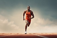 Running track jogging adult determination. AI generated Image by rawpixel.