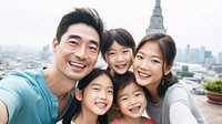 Family taking selfie photo adult baby city. AI generated Image by rawpixel.