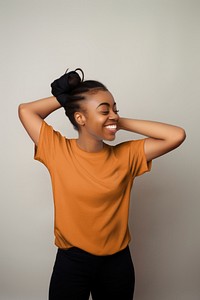 Orange tucked t-shirt, design resource