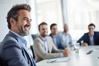 Man smiling meeting adult happy. 