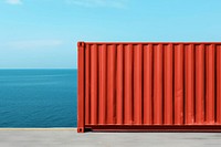 Shipping container mockup, logistics psd