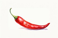 Watercolor chilli vegetable plant food. AI generated Image by rawpixel.