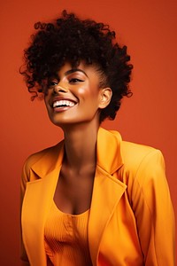 African American woman portrait fashion smiling. 