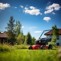 Lawn mower grass plant day. 