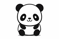 Panda black white cute. 