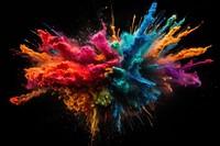 Multicolored powder backgrounds nebula black background. 