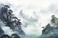 Chinese mountain illustrations landscape outdoors nature. 