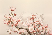 Chinese flower painting blossom plant springtime. 