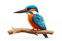 Kingfisher 3d cartoon realistic animal bird beak. AI generated Image by rawpixel.