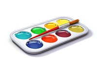 Paint tray 3d cartoon realistic palette brush paintbrush. AI generated Image by rawpixel.