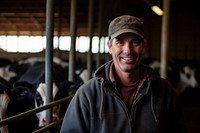 Farmer cow livestock portrait. 