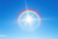 Sun rainbow sky sunlight. AI generated Image by rawpixel.