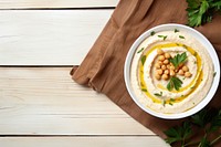 Hummus table plate food. 