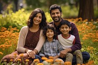 Indian family portrait outdoors adult