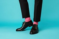 Black leather shoes footwear sock pantyhose. AI generated Image by rawpixel.
