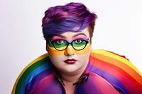 Pride month portrait glasses purple. AI generated Image by rawpixel.