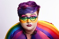 Pride month portrait glasses purple. 