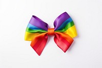 Pride month ribbon bow white background. 