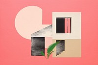 Minimal architecture art painting collage.