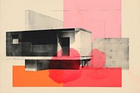 Architecture art painting collage.