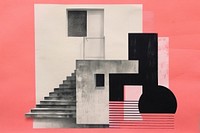 Architecture art staircase painting. AI generated Image by rawpixel.