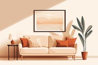 Sofa in living room architecture furniture painting.