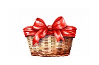 Basket gift ribbon wicker bow. AI generated Image by rawpixel.