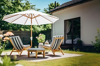 Backyard architecture furniture building. AI generated Image by rawpixel.