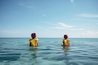 Sea swimming outdoors horizon. 