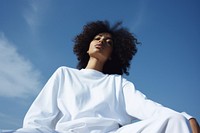 Black woman outdoors adult white. AI generated Image by rawpixel.