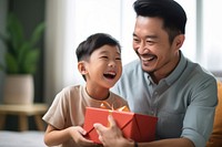 Child cheerful smiling father. AI generated Image by rawpixel.