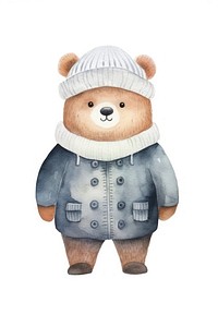 Cartoon bear toy white background. 