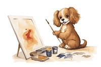 Dog painting cartoon animal. AI generated Image by rawpixel.