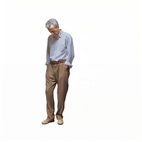 Sad mature man standing adult contemplation. AI generated Image by rawpixel.