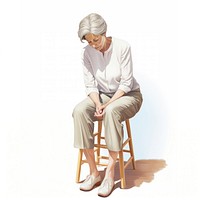 Sad senior woman sitting adult relaxation. AI generated Image by rawpixel.