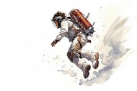 Male parachuting percussion astronaut. AI generated Image by rawpixel.