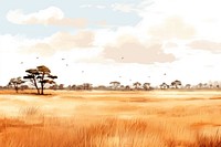 Savannah aesthetic savanna landscape grassland. 