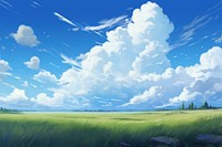 Sky backgrounds landscape grassland. 