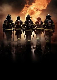 Five Fire Fighters helmet adult fire. AI generated Image by rawpixel.