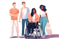 Wheelchair adult togetherness parasports. AI generated Image by rawpixel.