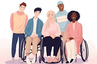 Wheelchair cartoon person people. AI generated Image by rawpixel.