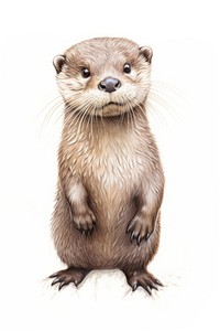 Otter wildlife drawing animal. 