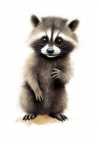 Raccoon cartoon style raccoon drawing animal. AI generated Image by rawpixel.