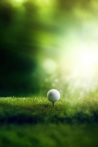 golf ball is sitting on a tee with a golf club in the background. AI generated Image by rawpixel. 