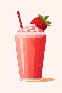 Strawbery smoothie strawberry milkshake fruit. AI generated Image by rawpixel.