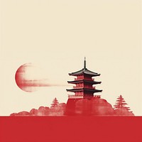 Minimal and simplified japanese iconic landmark. AI generated Image by rawpixel. 