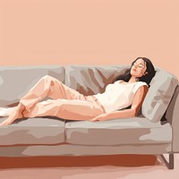 Furniture female adult sofa. AI generated Image by rawpixel.